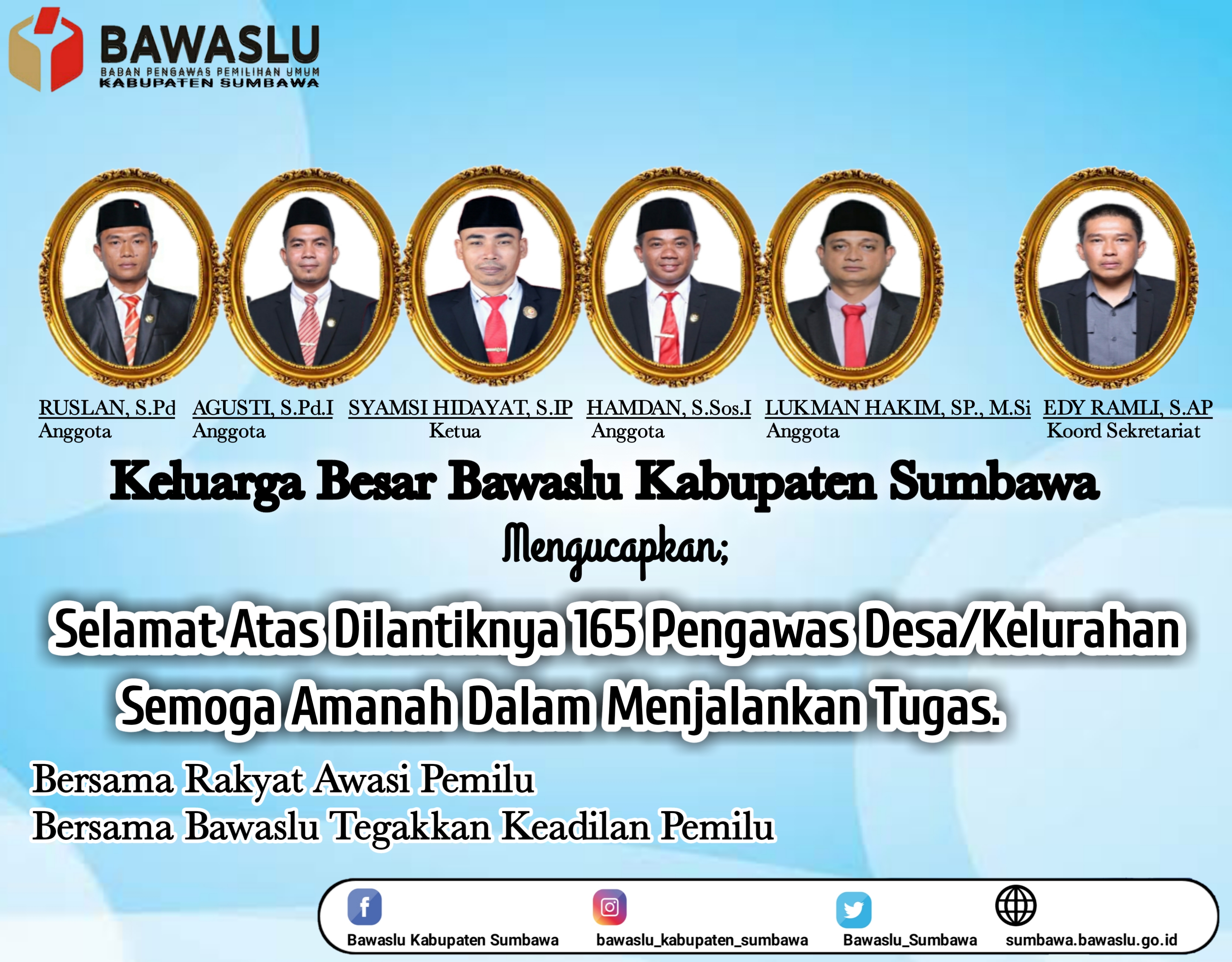 Selamat Atas dilantiknya Sahabat-sahabat Pengawas Desa/Kelurahan