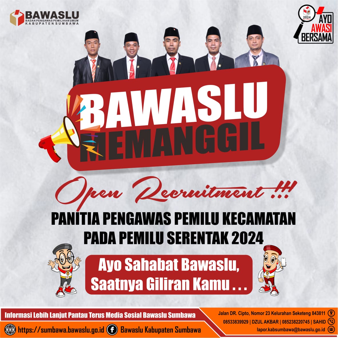 Jadwal Rekrutmen Panwascam Pemilu Serentak 2024